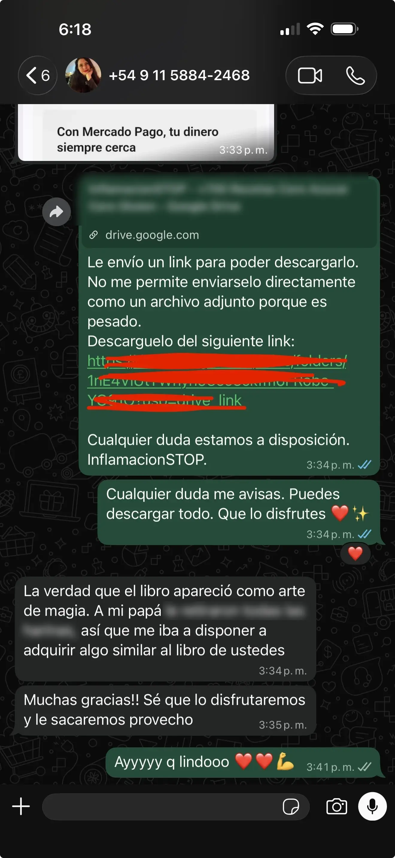 Captura de WhatsApp de cliente