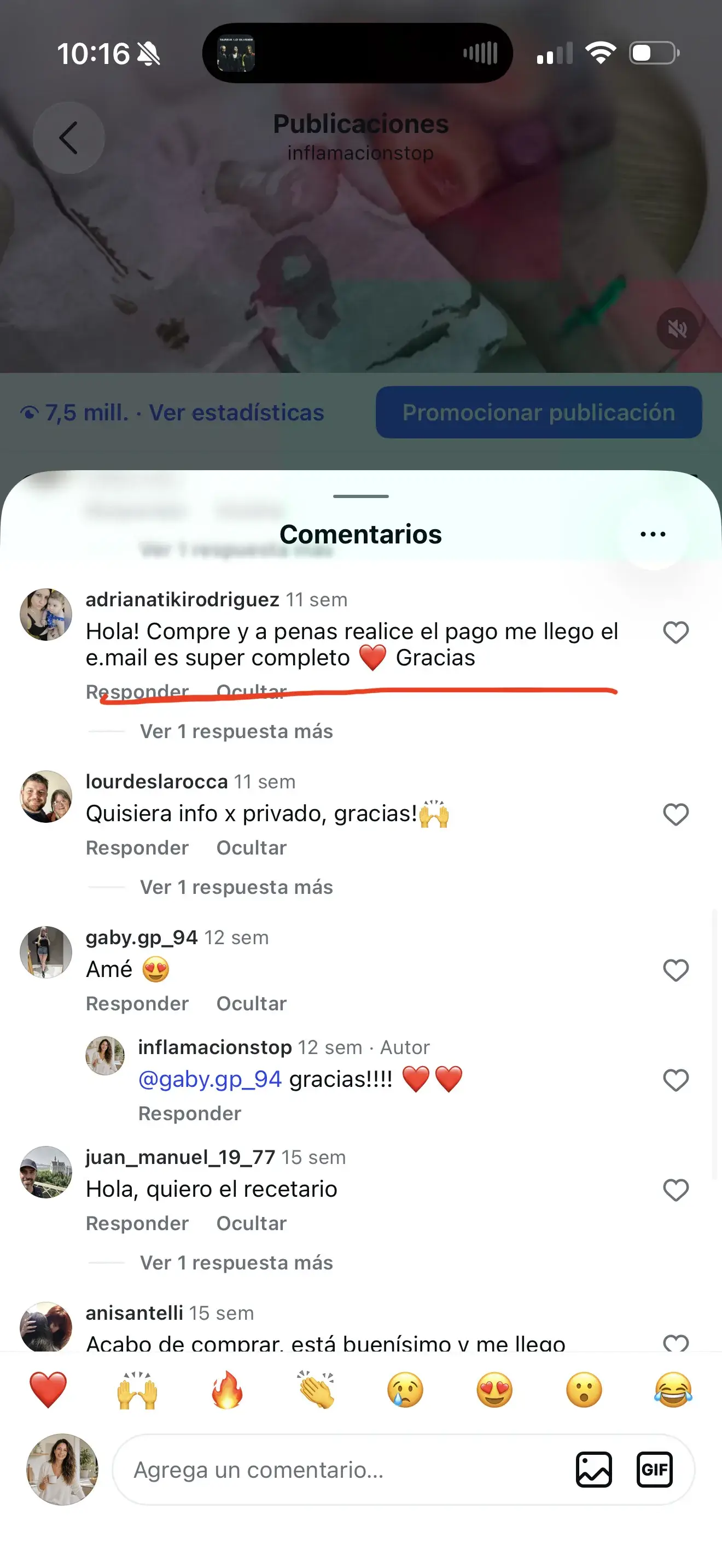 Captura de WhatsApp de cliente