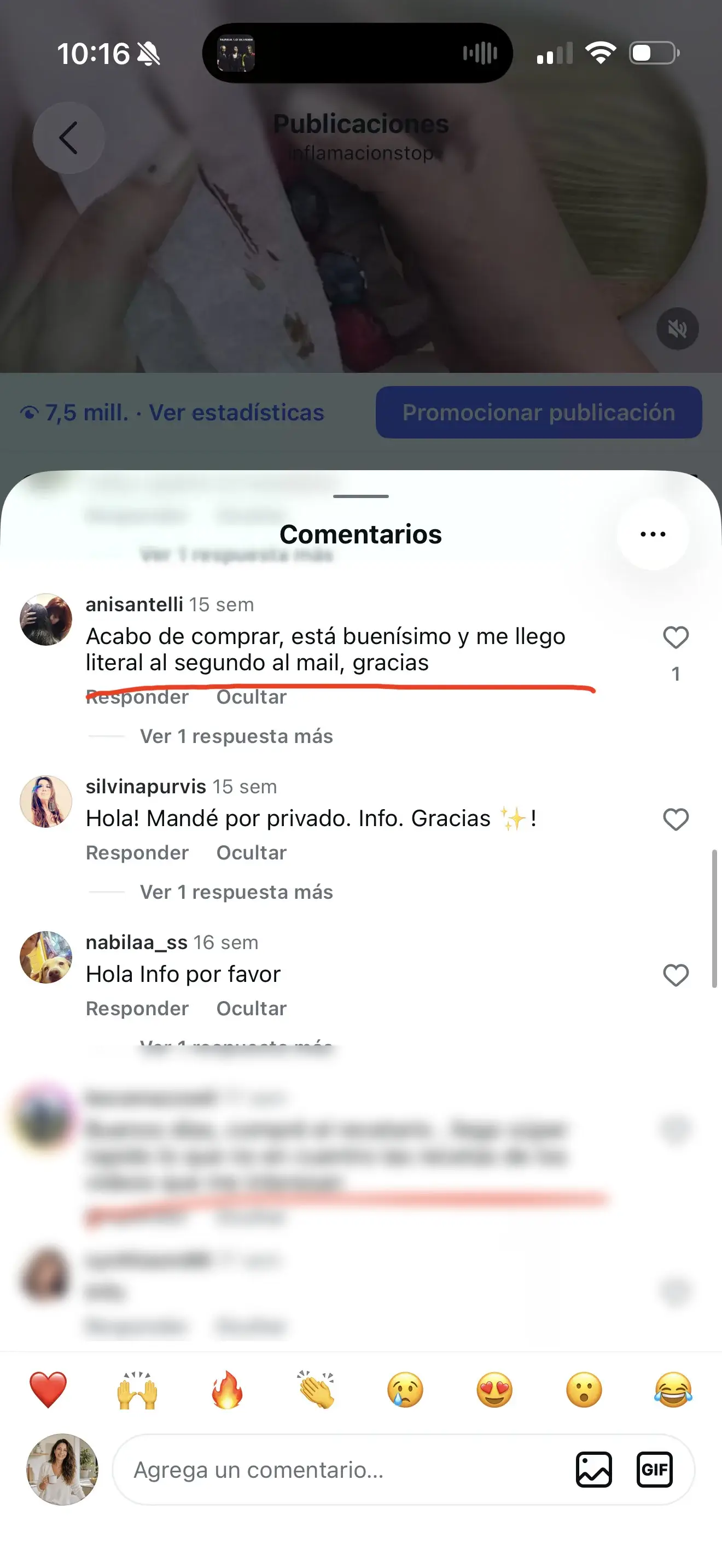 Captura de WhatsApp de cliente